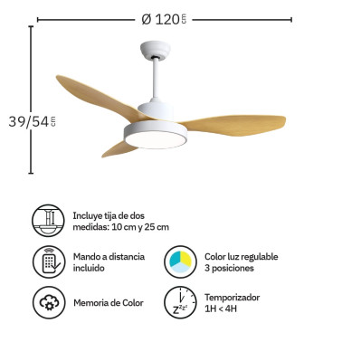 FABRILAMP Hayate 120CM Ventilador Blanco-Haya