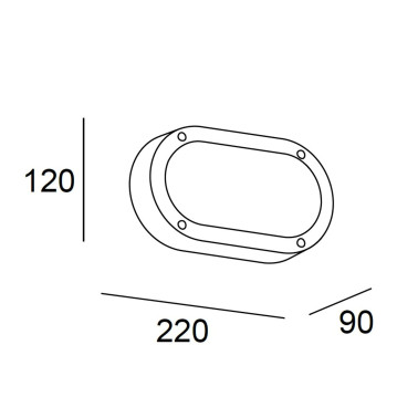 LEDSC4 BASIC OVAL Aplique Gris Urbano