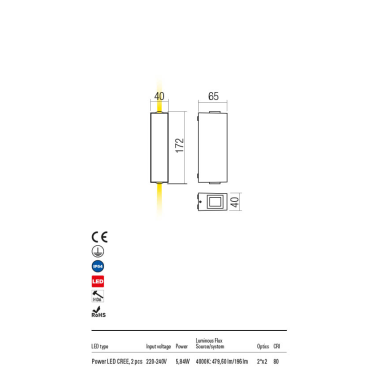 REDO ACE 2L Aplique blanco 4000K