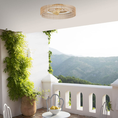 FORLIGHT BAMBU Plafón Ventilador IP44