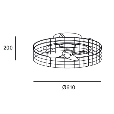 FORLIGHT BAMBU Plafón Ventilador IP44