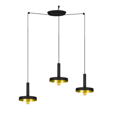 FARO WHIZZ 3L Colgante Negro/Oro