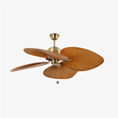 FARO CUBA L Ventilador de techo sin luz oro viejo Ø132CM