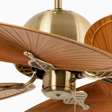 FARO CUBA L Ventilador de techo sin luz oro viejo Ø132CM