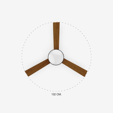 FARO RODAS L DC LED Ventilador de techo marrón con luz