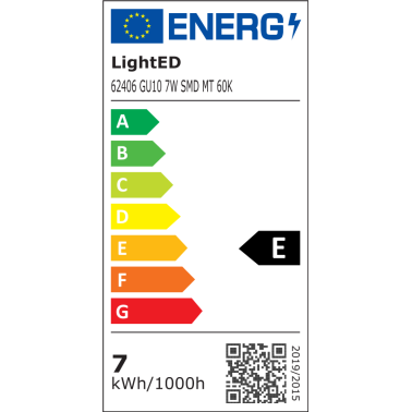 LIGHTED BOMBILLA GU10 7W 120º 6000K