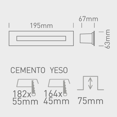 ONE LIGHT Empotrable Acero inox. 7W