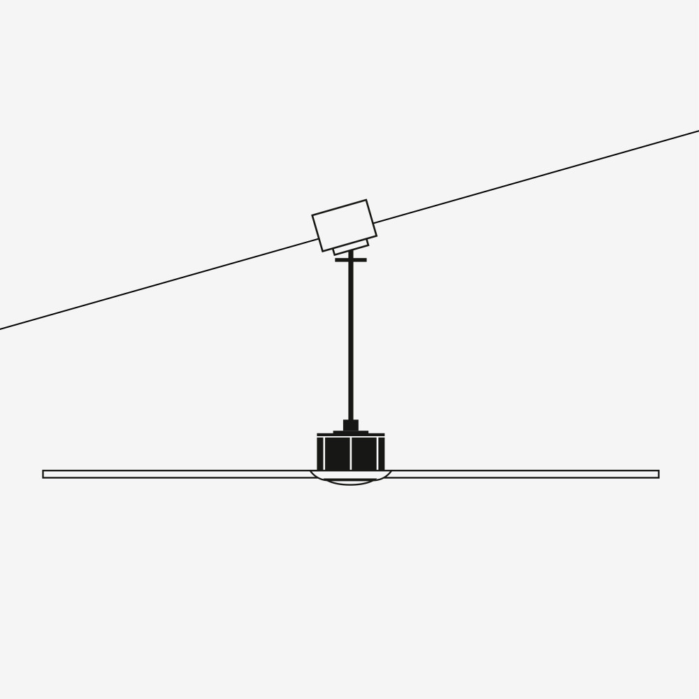 Ventilador de techo sin luz de tres palas negro SMART Milos - Faro