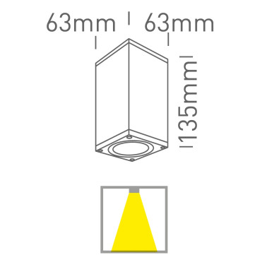 ONE LIGHT Plafón Antracita GU10 H135