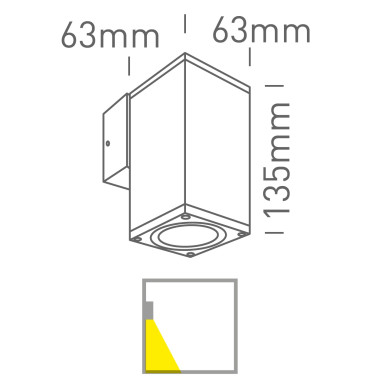 ONE LIGHT Aplique Antracita GU10 H135