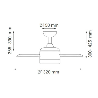 SULION TONDA Ventilador de Techo Negro