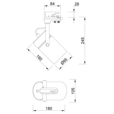 MANTRA ARUBA FOCO 1L RAIL E27 Blanco