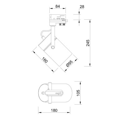 MANTRA ARUBA FOCO 1L RAIL E27 NEGRO