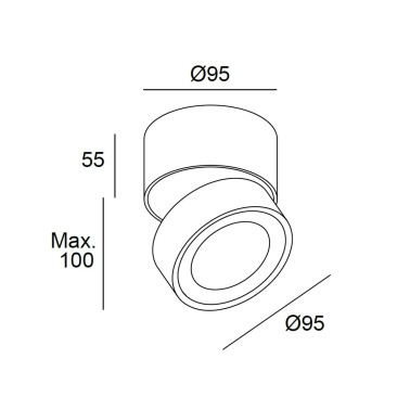 LEDSC4 Kiva Surface 95 Níquel 3000K