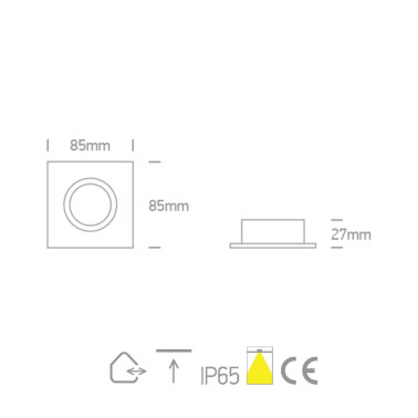 ONE LIGHT Empotrable Cuadrado Blanco IP65