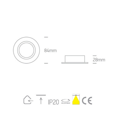 ONE LIGHT Empotrable Orientable Aluminio