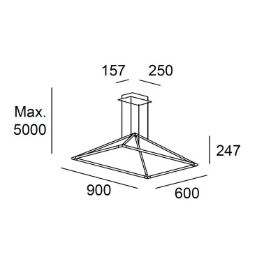 LEDSC4 TUBS 900 Colgante Negro