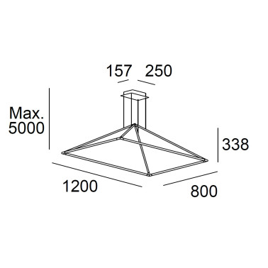 LEDSC4 TUBS 1200 Colgante Negro