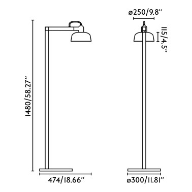 FARO TATAWIN Pie de Salón Blanco