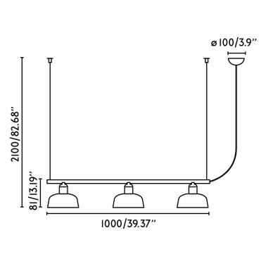 FARO TATAWIN Lineal S Colgante Negro