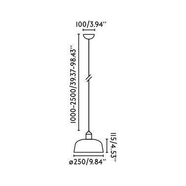 FARO TATAWIN M Colgante Negro