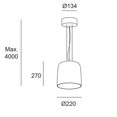 LEDSC4 LEVELS 1 Body 220 Colgante Fumé