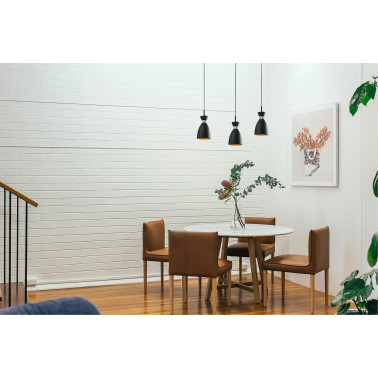 FARO RETRO 3L COLGANTE NEGRO/COBRE