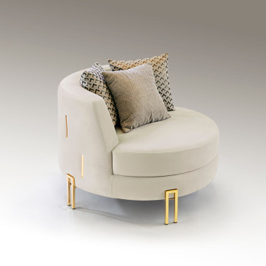 SCHULLER VIENA Sillón Blanco-Oro