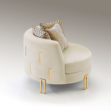 SCHULLER VIENA Sillón Blanco-Oro