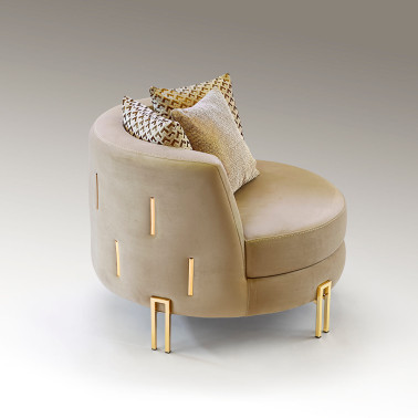 SCHULLER VIENA Sillón Beige-Oro