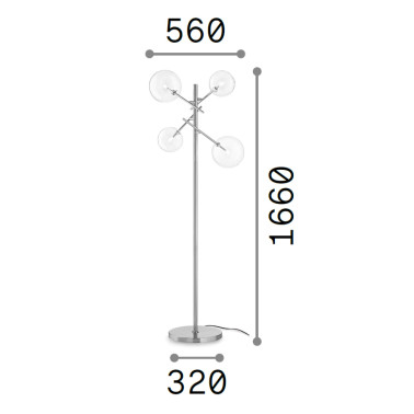 IDEAL LUX EQUINOXE Pie de Salón Cromo