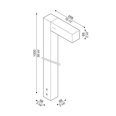 LOMBARDO FLAG 200 Bollard Antracita 3000K