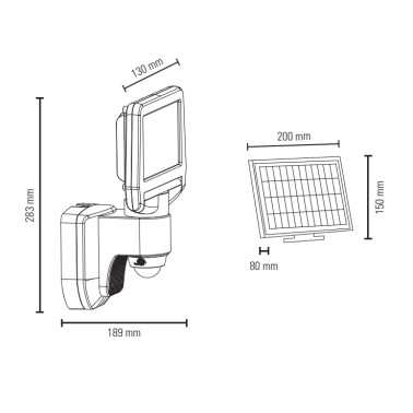 LIGHTED Proyector Solar+Sensor 10W