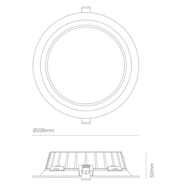 NEXIA HOL L Downlight Negro