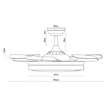 LIGHTED SENA MINI Ventilador de Techo Blanco