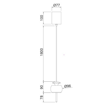 MANTRA ROLLER colgante cromo 12W