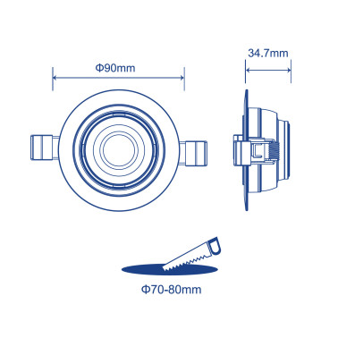 ATMOSS Downlight Mini Circular Orientable 3200K