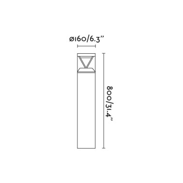 FARO RUSH 800 Lámpara baliza gris oscuro 4000K 180º CASAMBI