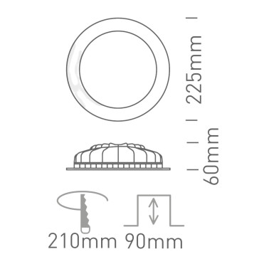 ONE LIGHT Downlight Blanco 22W 3000K