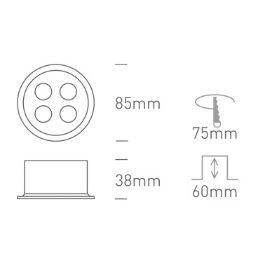 ONE LIGHT Empotrable Blanco Redondo 10W