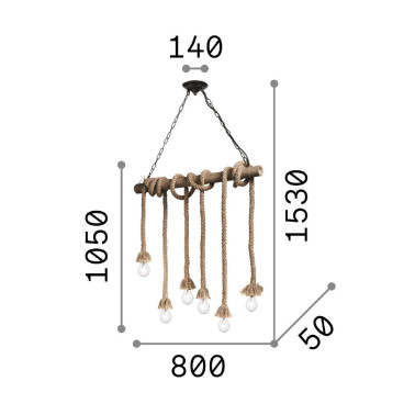 IDEAL LUX CANAPA SP6 Lámpara Colgante