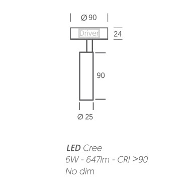 ONOK FOCUS 25 C Foco Negro 4000K