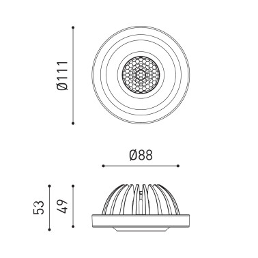 ARKOSLIGHT LARK-111 HONEYCOMB 6,5W 3000K 18º NEGRO