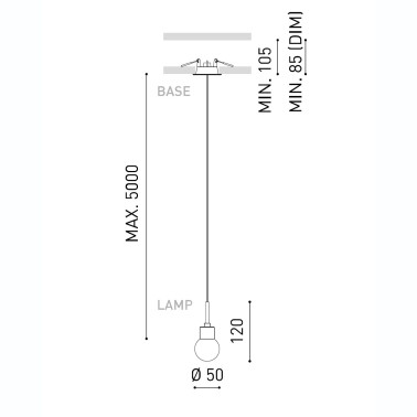 ARKOSLIGHT ALASKA Colgante Negro 2700K