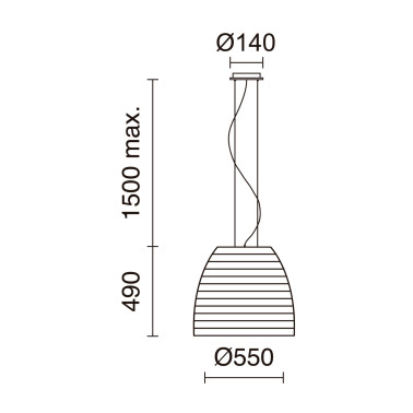 EXO LIGHTING TWIST 550 Colgante de Haya