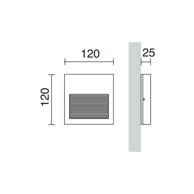 CRISTHER SLIM Square 120 Aplique Gris 4000K