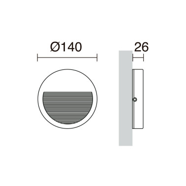 CRISTHER SLIM Round 140 Aplique Gris 4000K
