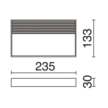 CRISTHER RIMA Rectangular Aplique Antracita 3000K