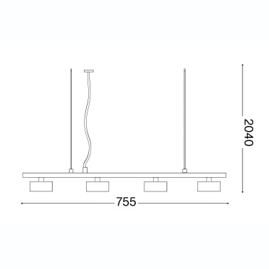IDEAL LUX MINOR LINEAR SP4 Colgante Negro