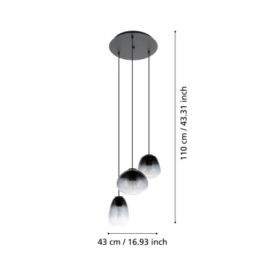 EGLO AGUILARES Colgante fumé 3L